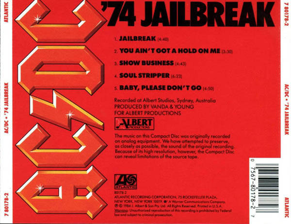 Ac/Dc - 74 Jailbreak -  Music