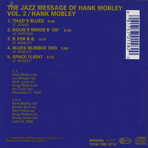 Hank Mobley - Jazz Message #2 (2004) :: Maniadb.com